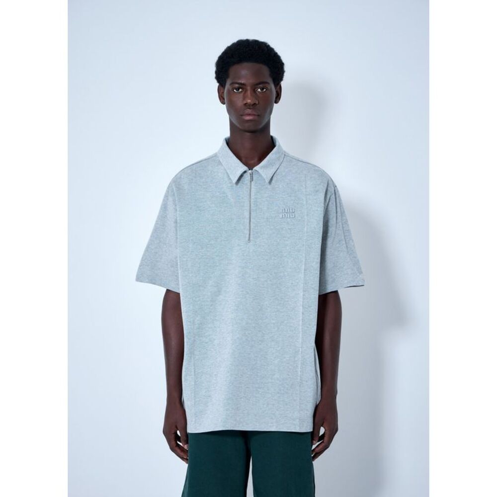 Miu Miu Men Half-Zip Polo Shirt